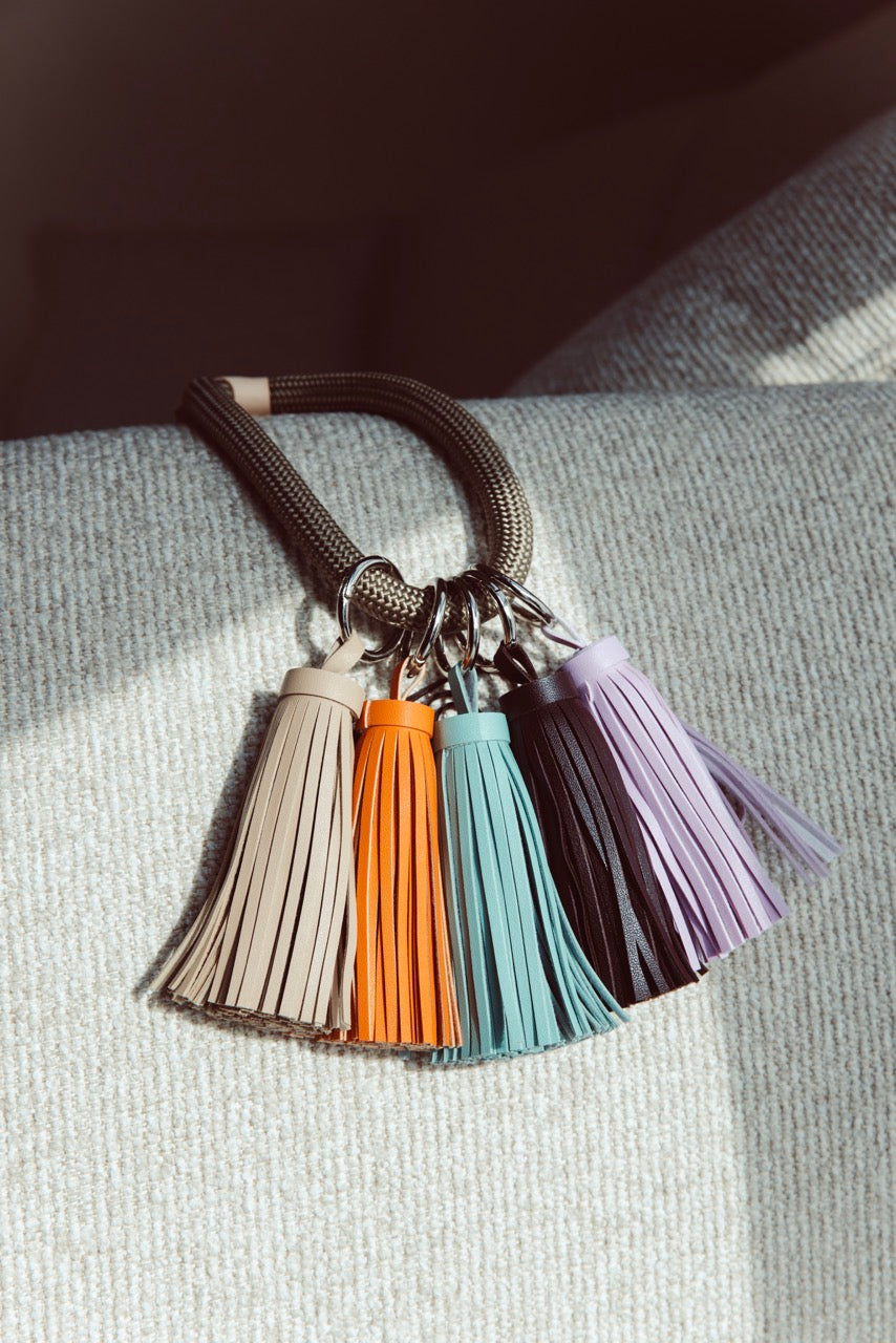 Sliplijn Turquoise met gekleurd kwastje