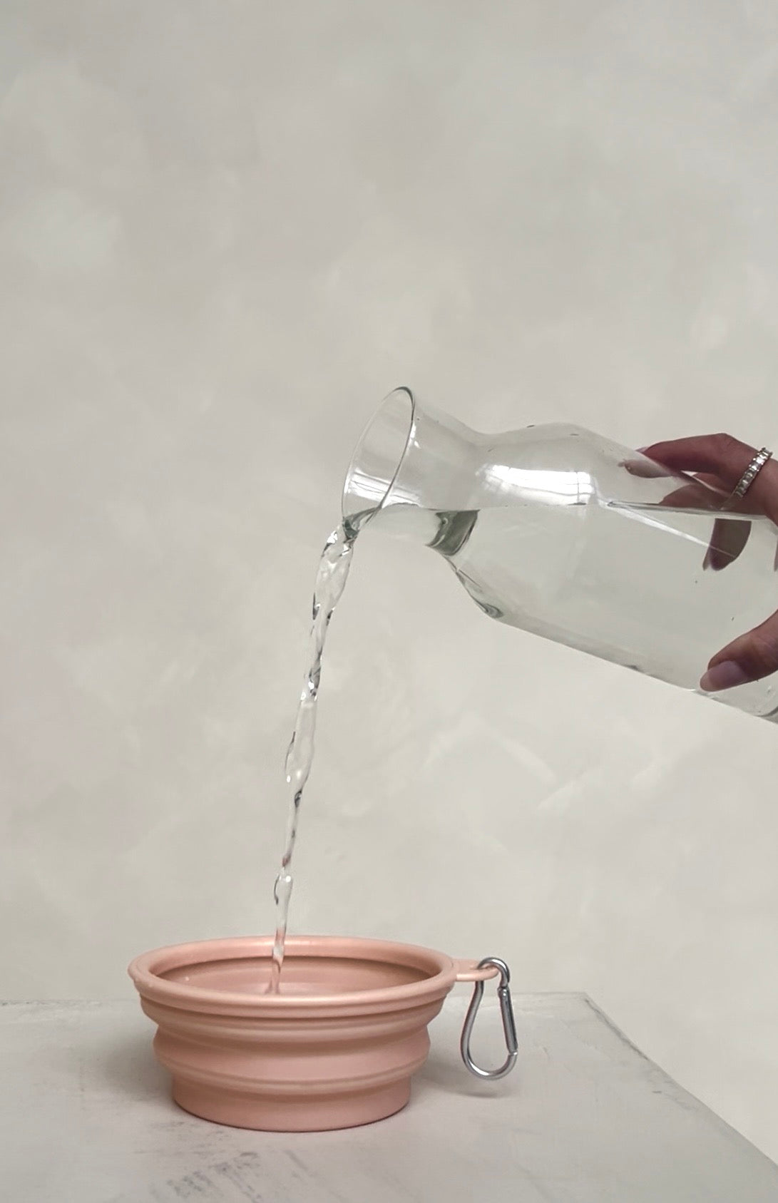 Siliconen Opvouwbare Drink- & Voerbak Roze